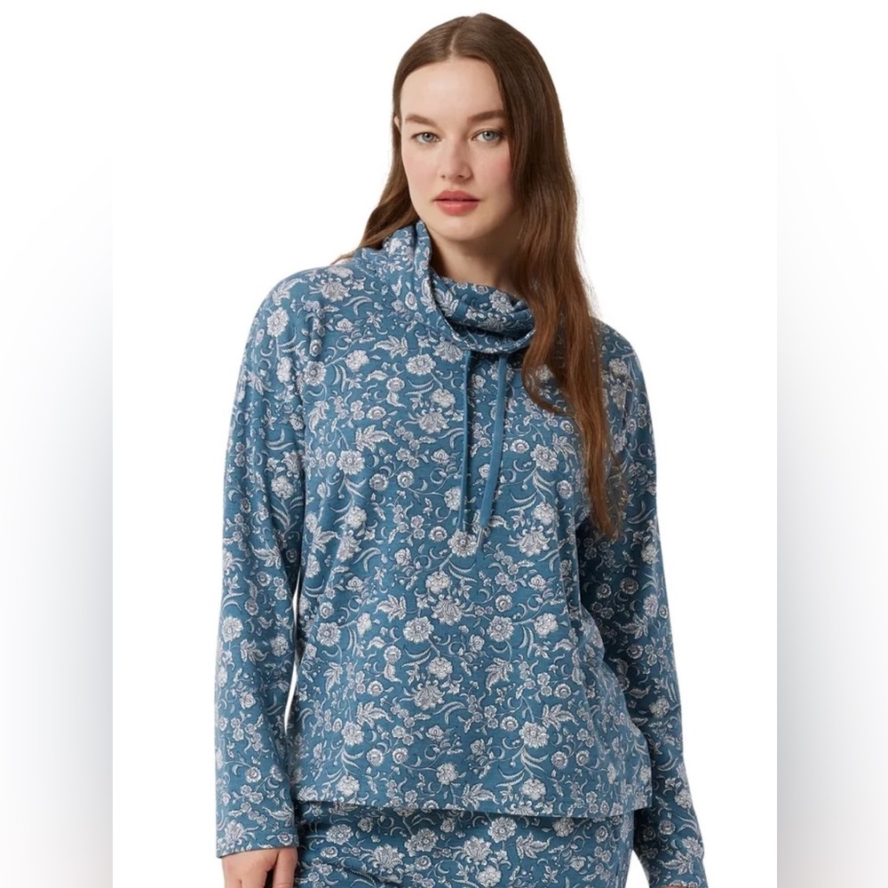CHAPS - Funnel Neck Pullover Top - Indigo